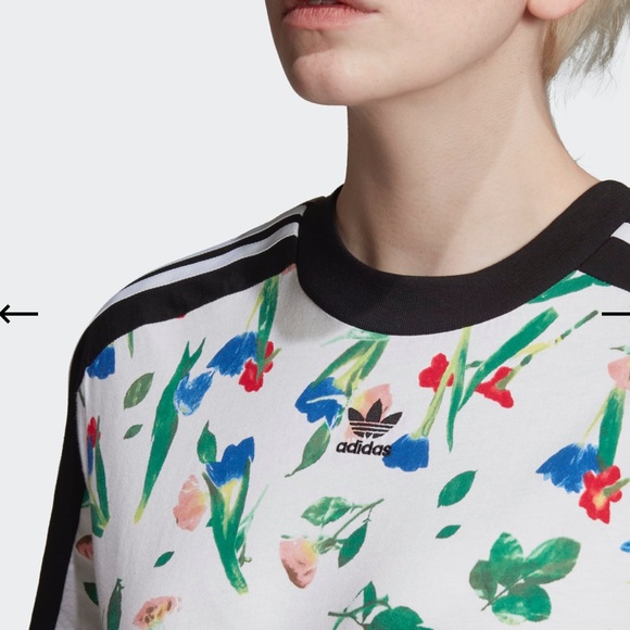 Adidas Floral Crop Top - Picture 5 of 12